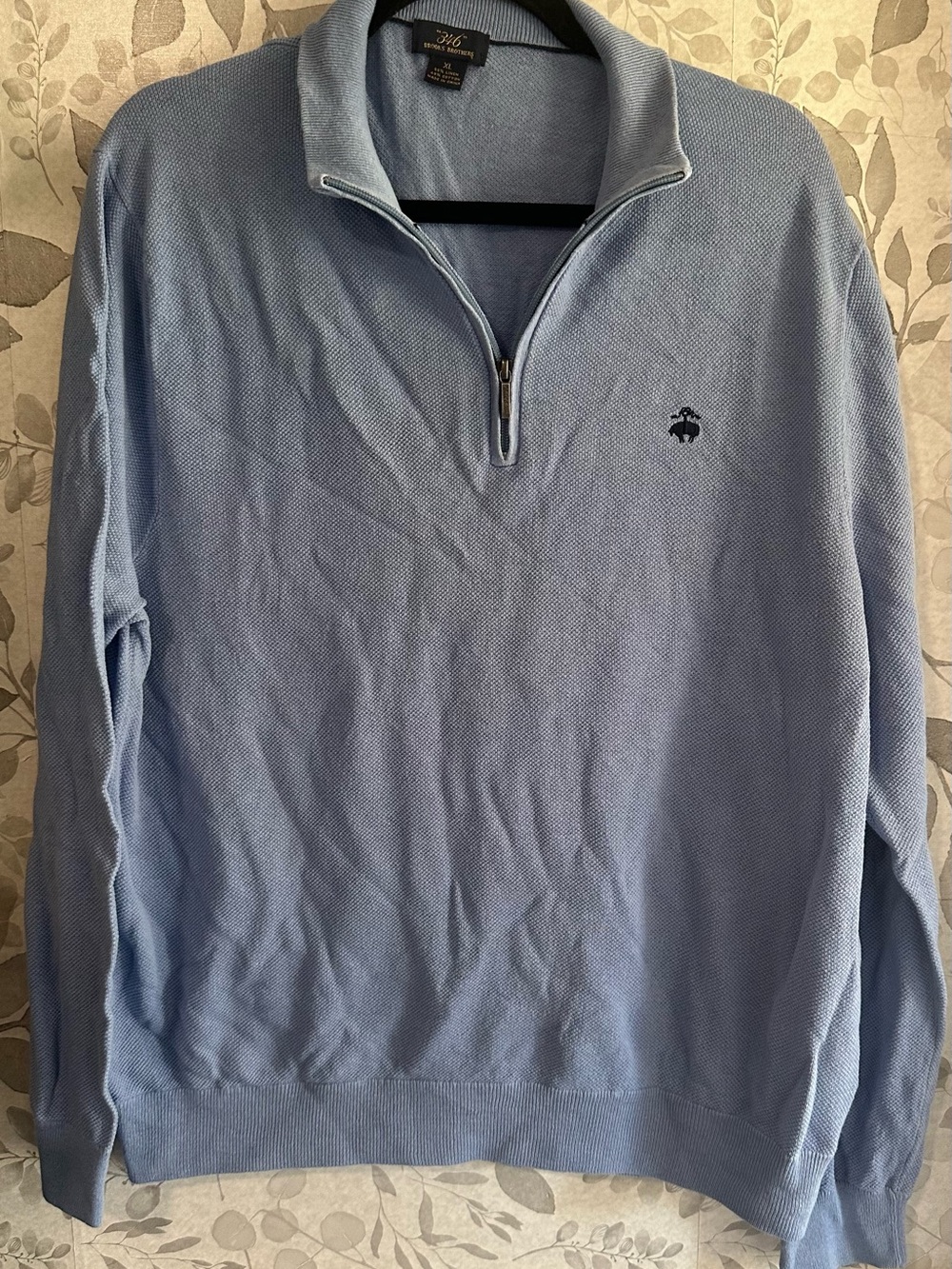 Brooks Brothers Light Blue Quarter-Zip Sweater